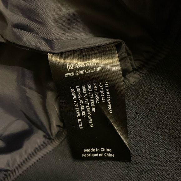 Mens Blank NYC Navy Blue Bomber Jacket - Picture 6 of 11